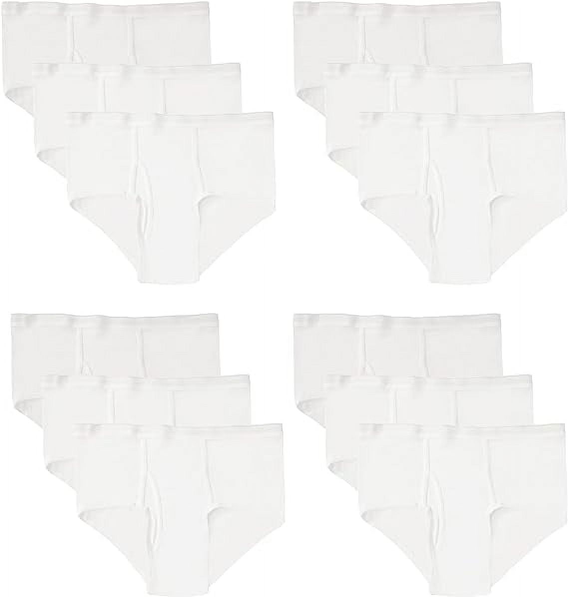 12 Pack Boys Cotton Underwear Briefs, White Colors Underpants for