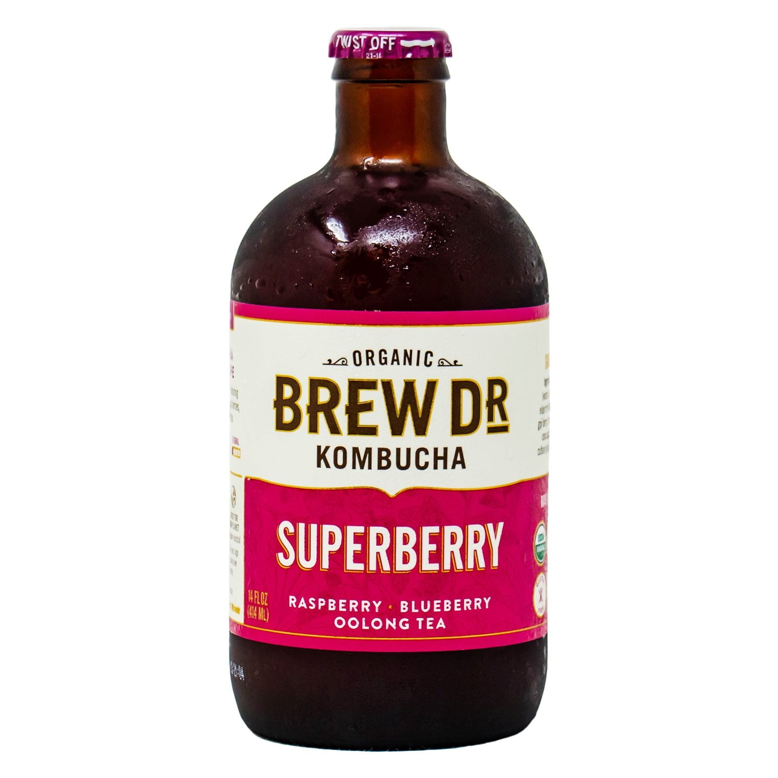 (12 Pack)Brew Dr. Kombucha Superberry, 14 oz.