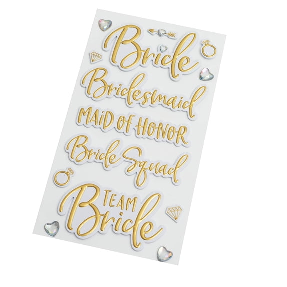 Recollections Bridal Party Wedding Dimensional Stickers, 12 Pack