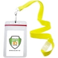 thumbnail image 1 of 12 Pack - Bright Neon Lanyards with Clear Resealable Vertical Badge Holder - Wide Neck Straps with Breakaway Clasp for Cruise Key Cards, Theme Park and School Passes by Specialist ID (Yellow), 1 of 7