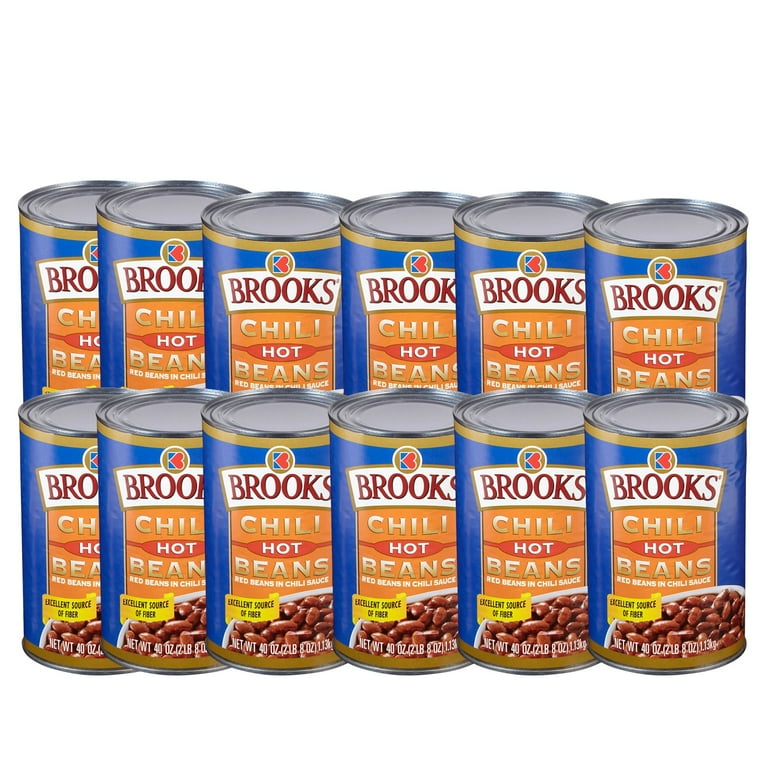 12 Pack) Brooks Chili Beans, Canned Red Beans in Chili Sauce, Hot