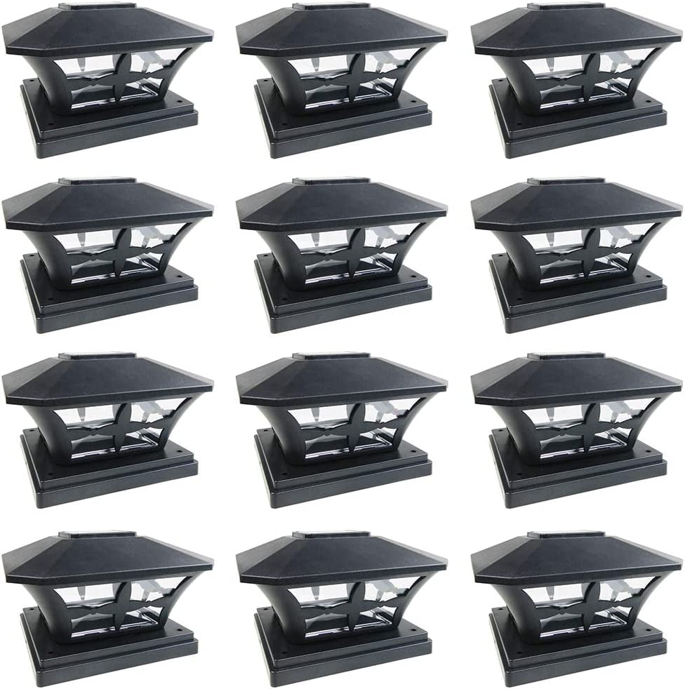 12 Pack Brown Outdoor Garden 6 x 6 Solar SMD LED Post Deck Cap Square ...