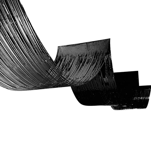 12 Pack Bulk 1-Ply Metallic Fringe Ceiling Curtain black