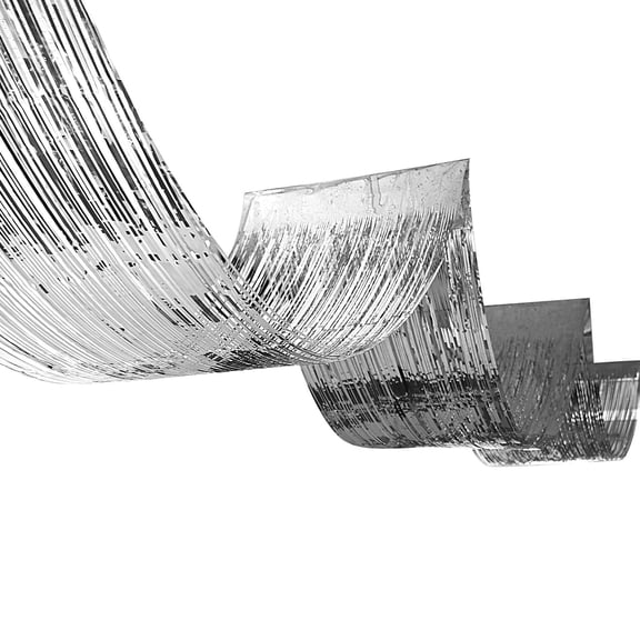 12 Pack Bulk 1-Ply Metallic Fringe Ceiling Curtain silver
