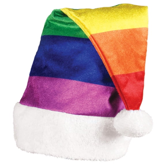 12 Pack Bulk Christmas Rainbow Santa Hat
