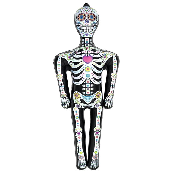 12 Pack Bulk Day Of The Dead Inflatable Skeleton