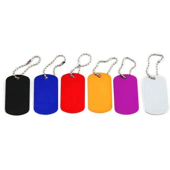 (12 Pack) Aluminum Dog Tags Military GI Blank Key Chain