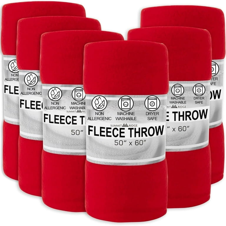 12 Pack Bulk Throw Blankets Twin Size 60x50 Hypoallergenic