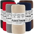 thumbnail image 1 of 12 Pack Bulk Throw Blankets Twin Size 60"L x 50"L Hypoallergenic, Lightweight Soft Fleece Throw Blankets for Homeless, Wedding Favors, Bed, Couch, Pet Blankets, Hospital Blankets in Assorted Colors, 1 of 8