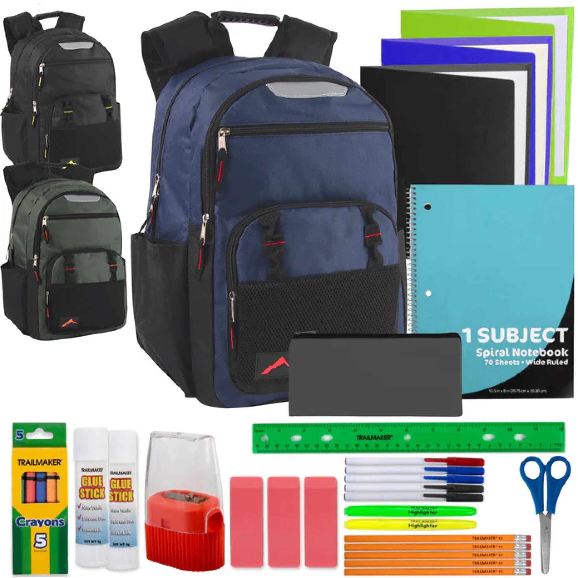 Student Driver Pack Pack 12 Pack of Bulk Wholesale 18 Inch Dual Compartment Multipocket ...