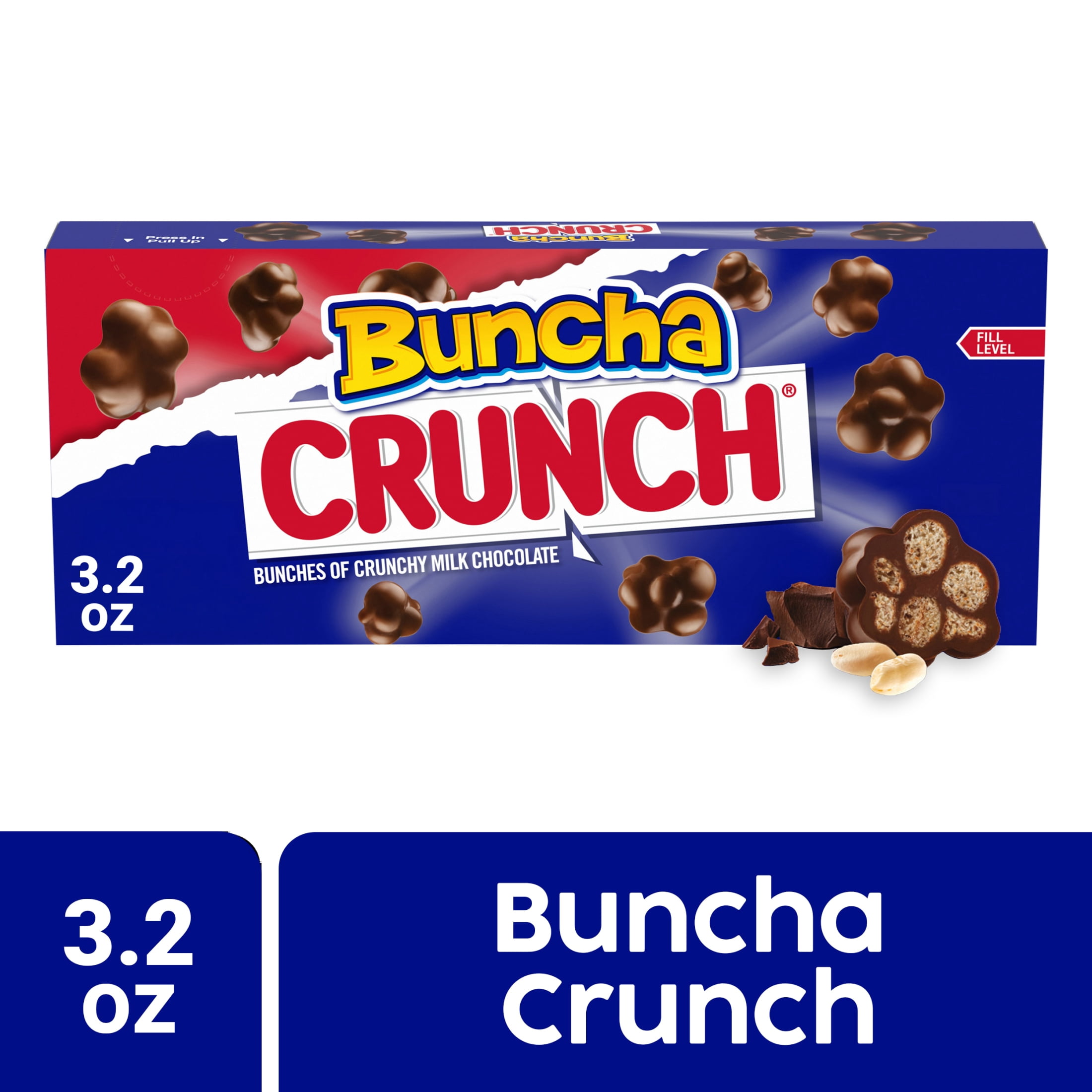 Buncha CRUNCH Candy, Pieces of Creamy Milk Chocolate with Crisped Rice, Movie Theater Candy, Concession Box, 3.2 oz