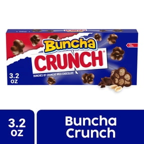 Buncha CRUNCH Candy, Pieces of Creamy Milk Chocolate with Crisped Rice, Movie Theater Candy, Concession Box, 3.2 oz