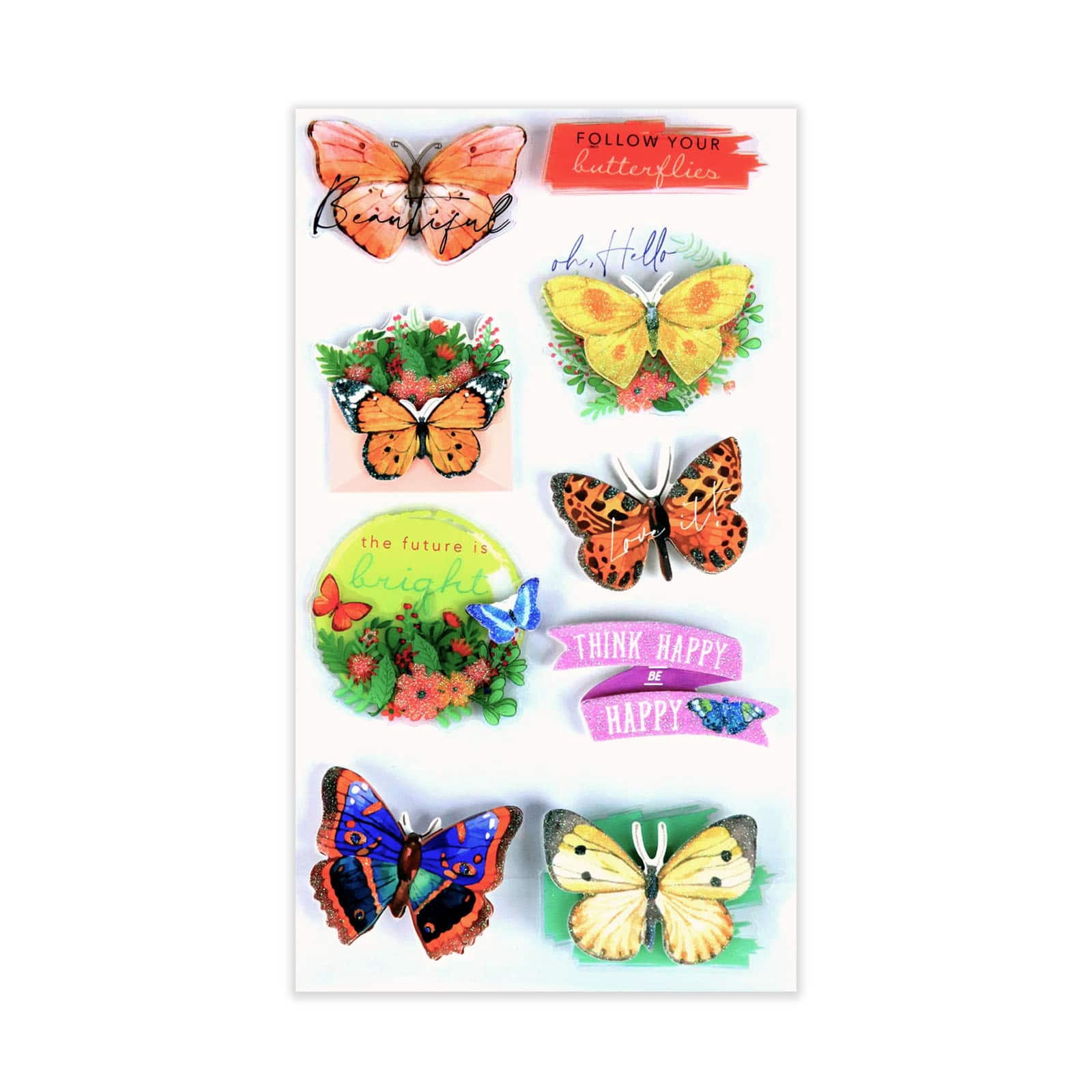 Recollections Butterfly Stickers, 12 Pack