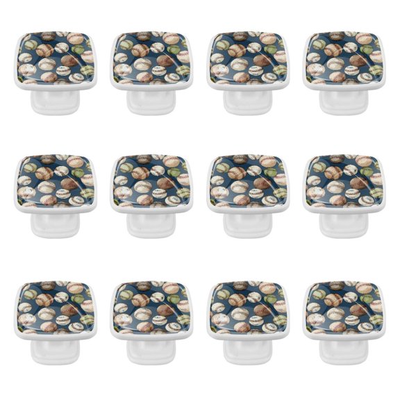 12 Pack Cabinet Knobs Square Knobs Baseball Drawers Cabinet Hardware Kitchen