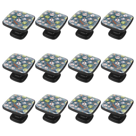 12 Pack Cabinet Knobs Square Knobs Baseball Drawers Cabinet Hardware Kitchen