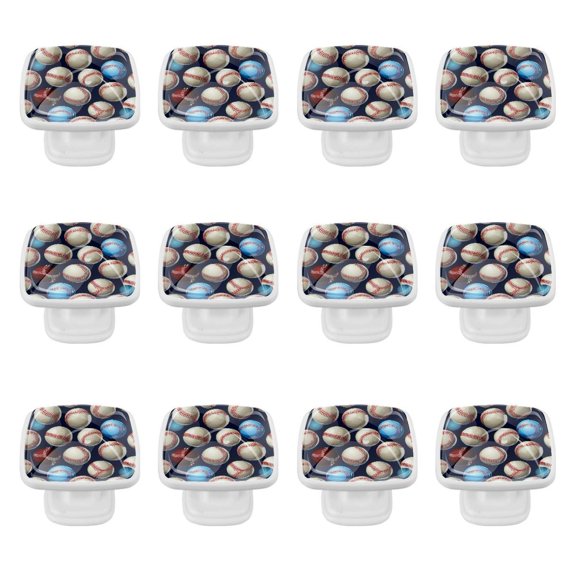 12 Pack Cabinet Knobs Square Knobs Baseball Drawers Cabinet Hardware Kitchen