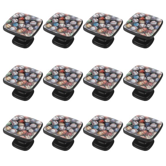 12 Pack Cabinet Knobs Square Knobs Baseball Drawers Cabinet Hardware Kitchen