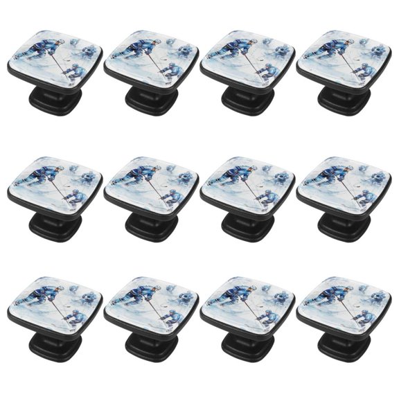 12 Pack Cabinet Knobs Square Knobs Ice Hockey Drawers Cabinet Hardware Kitchen