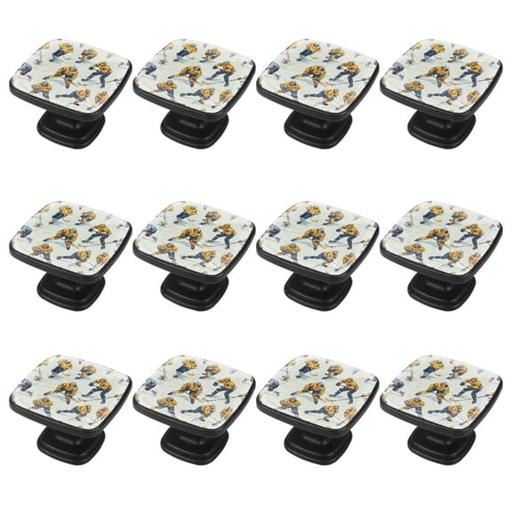 12 Pack Cabinet Knobs Square Knobs Ice Hockey Drawers Cabinet Hardware Kitchen