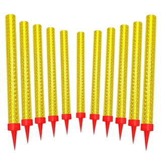 12 Pack Cake Topper Sticks Birthday Candles with Red Stakes – Gold Cupcake Toppers for Small Parties & Dessert Tables