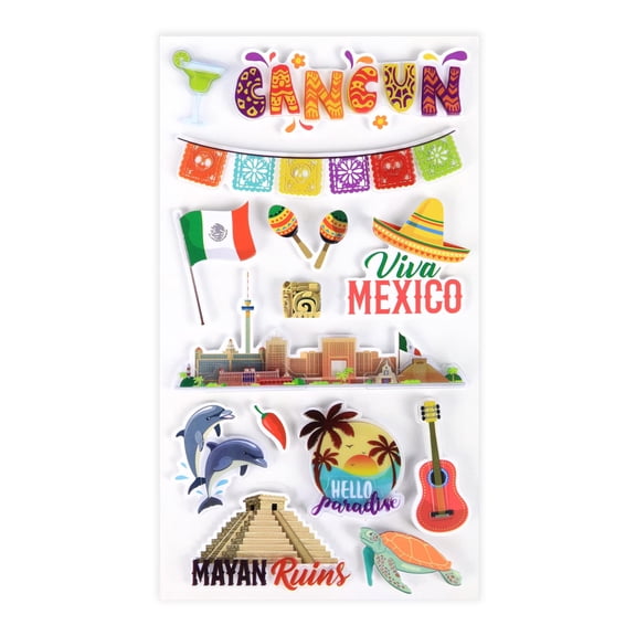 Recollections Cancun Dimensional Stickers, 12 Pack