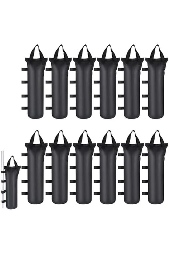 12 Pack Canopy Weight SandBags (264 LBS), Black Extra Large Heavy Duty for Outdoor Canopy/Advertising/Sunshade/Pop-up Tent (No Sand). - Garden & Patio