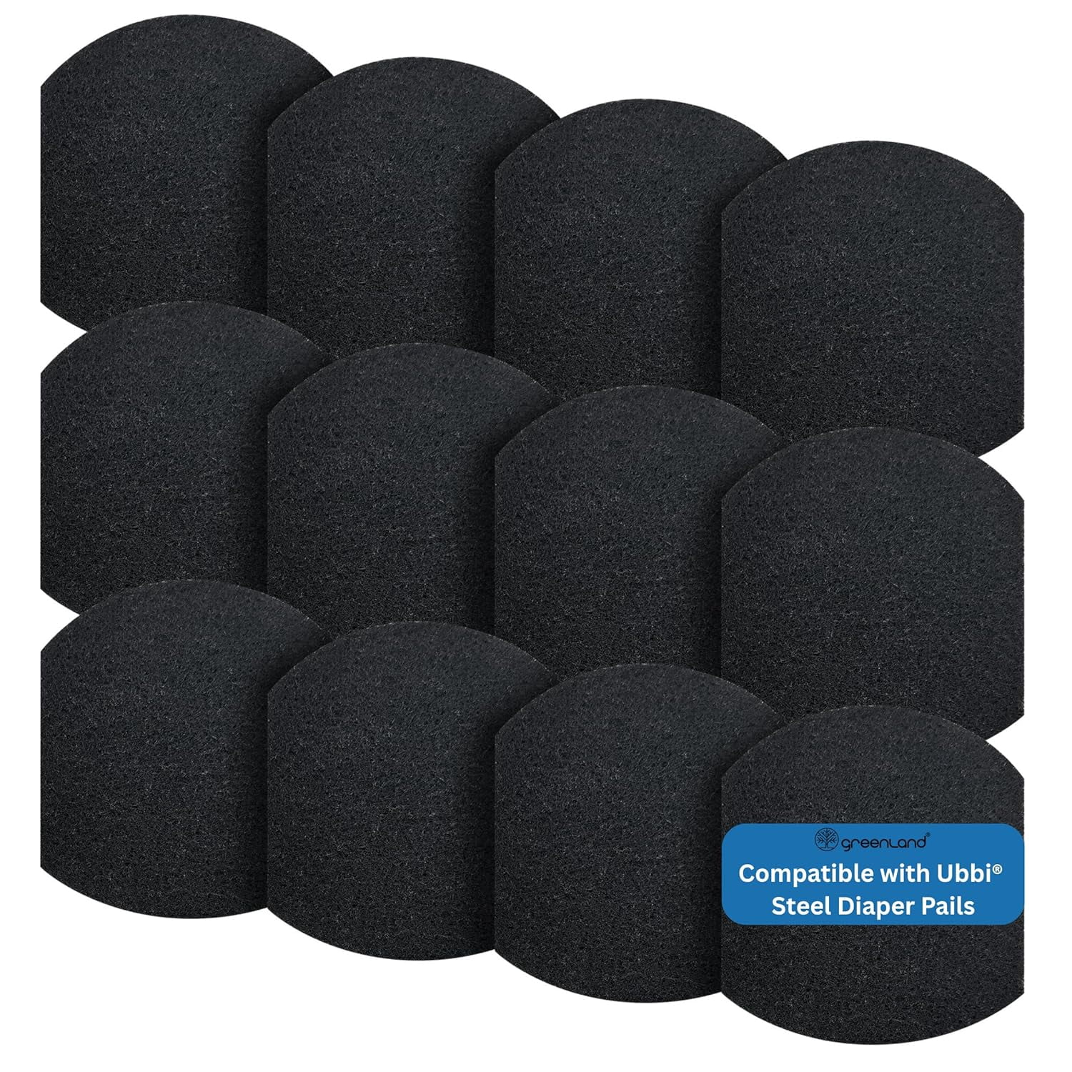 ® 12-Pack Carbon Filter Refills Compatible with Ubbi® Diaper Pail – Activated Charcoal Odor Absorbing Pads, Long-Lasting Deodorizer Replacement for Ubbi Steel Diaper Pail