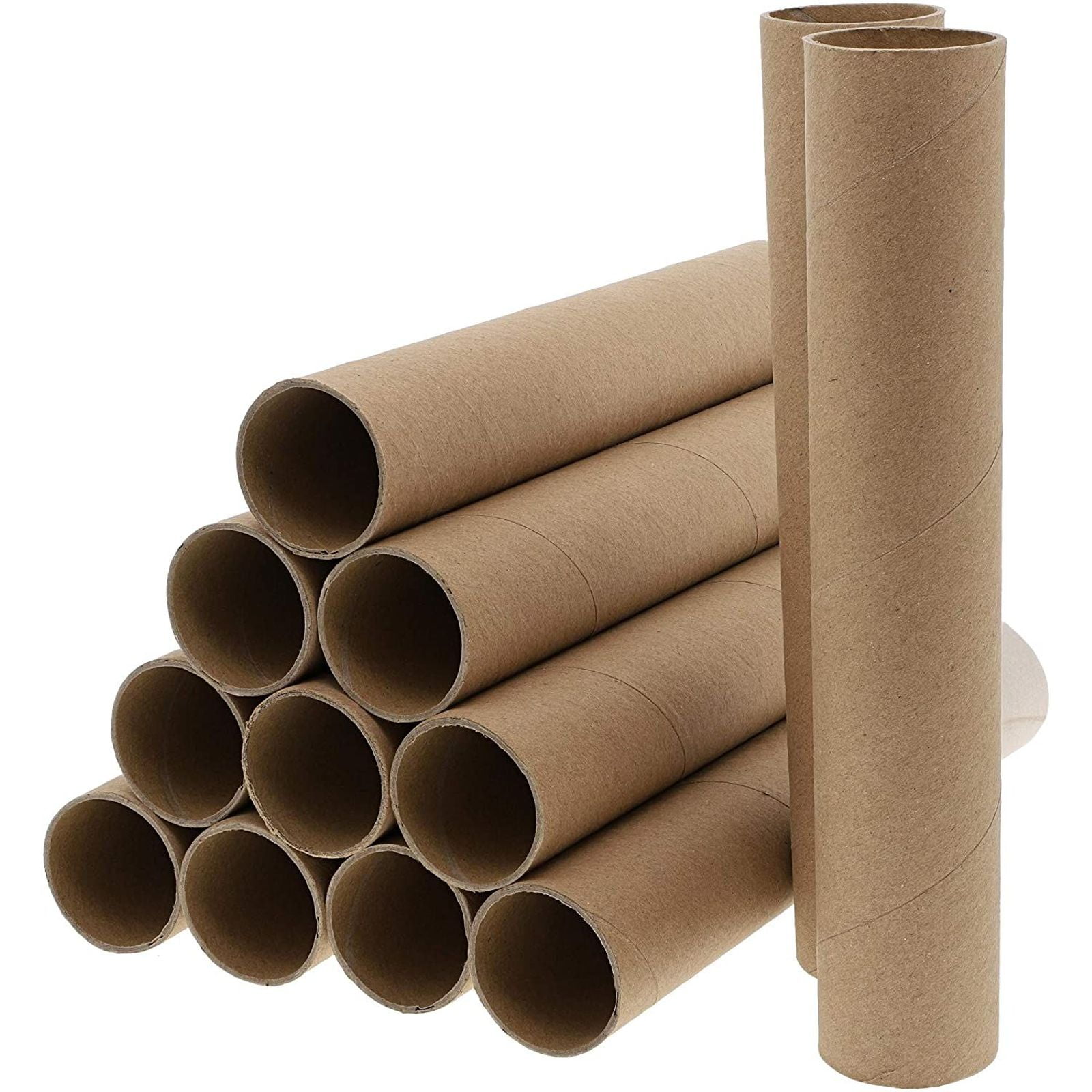 12 Pack Cardboard Tubes for Crafts, Brown Rolls for DIY Projects