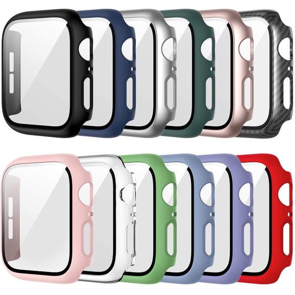 12 Pack Case for Apple Watch Series 3 2 42mm with Tempered Glass Screen Protector, ePacks Full Hard Ultra-Thin Scratch Resistant Bumper Protective Cover for iWatch 42mm Accessories(Multi Colors)