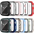 thumbnail image 1 of 12 Pack Case for Apple Watch SE 2 Series 6/5/4 40mm Tempered Glass Screen Protector, All Round Full Hard PC Cover Bumper for iWatch 40mm Accessories, 1 of 5
