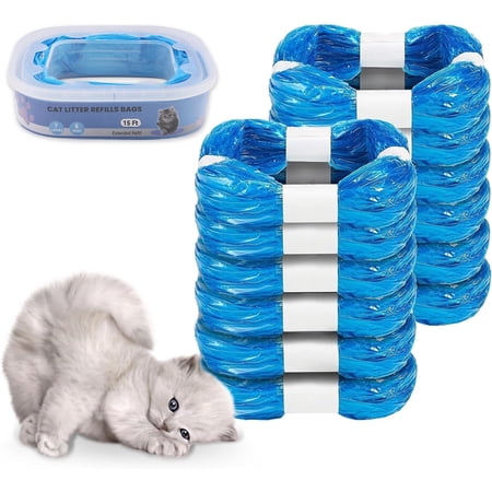 12 Pack Cat Litter Refills Bags,Litter Refills Compatible with genie bag refills Cartridge,Cat Litter Refills Scented Bag Compatible with Your Standard and Plus Genie Litter Refill Cartridge,Bule