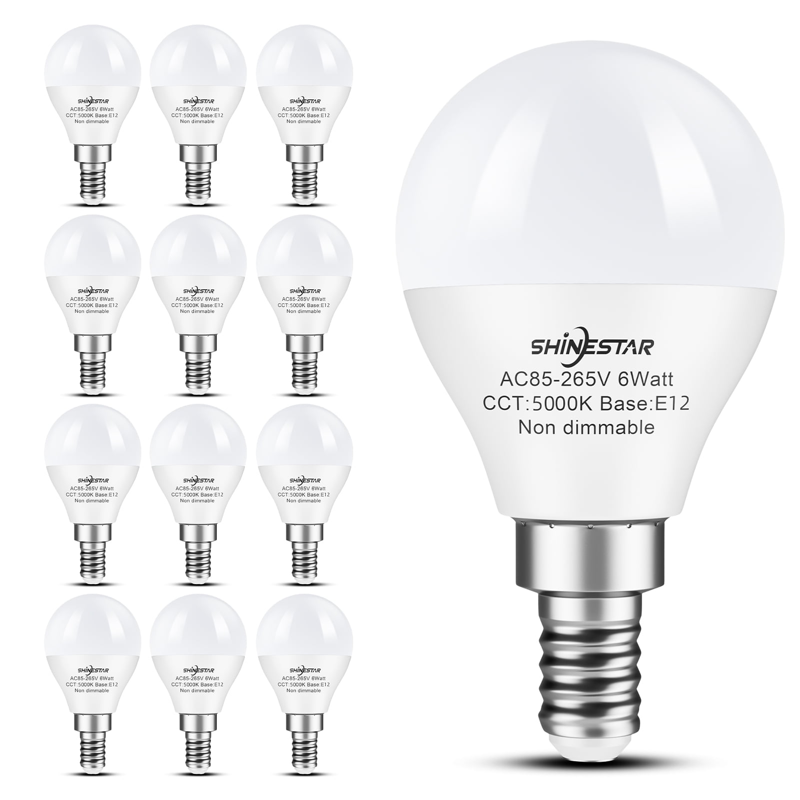 12 Pack Ceiling Fan Light Bulbs Small