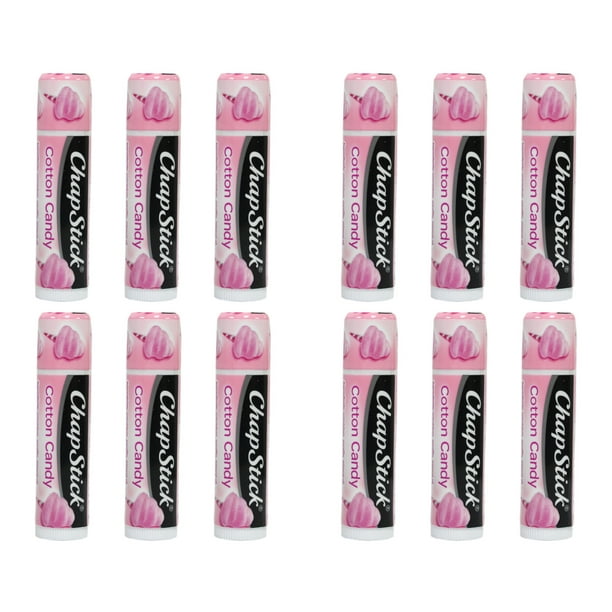 12 Pack ChapStick Lip Balm Cotton Candy Flavored 0.15 Ounce Tube