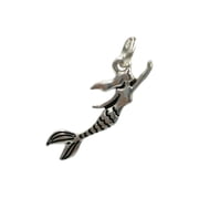 Bead Landing Charmalong Antique Silver Plated Mermaid Charm, 12 Pack