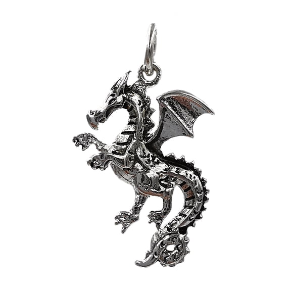 Bead Landing Charmalong Silver Plated Dragon Charm, 12 Pack