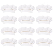 12 Pack Chef Hats for Little Ones Youth, White Adjustable Cooking Caps, Professional Kitchen Costume Accessories, Elastic Band Chef Toques for Cooking Class Birthday Party