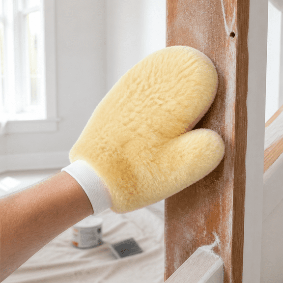 12-Pack Chenille Paint Mitt Gloves with Thumb, Soft Painting Gloves for Railings, Fences & Pipes, Deck Stain Applicator & Car Wash Mitt, 9 x 11 Inch