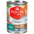 thumbnail image 1 of (12 Pack) Chicken Soup Senior Wet Dog Food, Chicken, Turkey & Duck Pate, 13 oz cans, 1 of 10