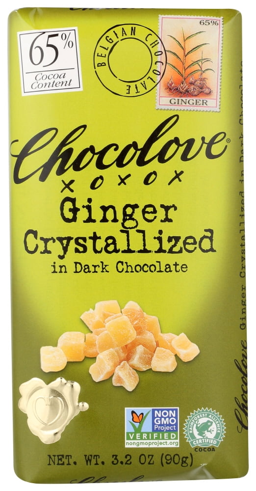 (12 Pack)Chocolove Crystallized Ginger In Dark Chocolate, 3.2 oz.