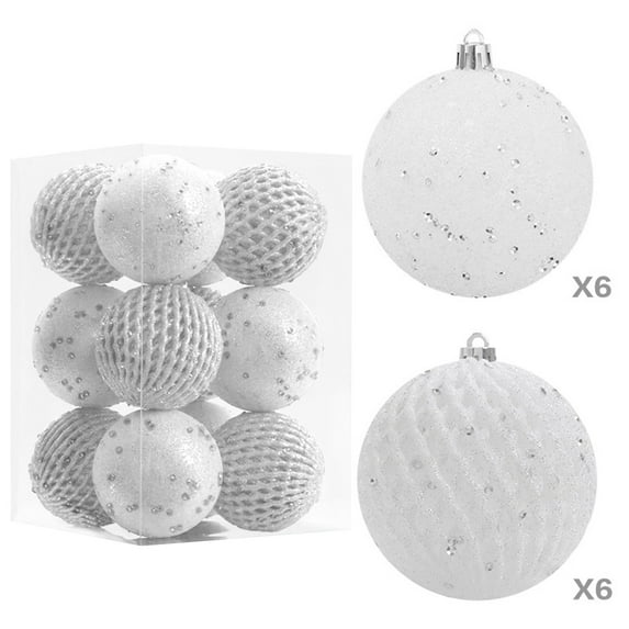 12-Pack Christmas Ball Ornaments with Strings, 80mm/3.15-Inch Small Size Baubles, Shatterproof Plastic Christmas Bulbs, Hanging Decorations for Xmas Tree, Holiday, Wedding, Party, Babyblue