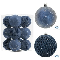 12-Pack Christmas Ball Ornaments with Strings, 80mm/3.15-Inch Small Size Baubles, Shatterproof Plastic Christmas Bulbs, Hanging Decorations for Xmas Tree, Holiday, Wedding, Party, Babyblue