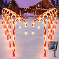 thumbnail image 1 of 12 Pack Christmas Candy Cane Pathway Solar Garden Lights, 8 Lighting Modes Perfect for Outdoor Patios, Walkways, and Holiday Celebrations, Xmas Decorations, 1 of 10