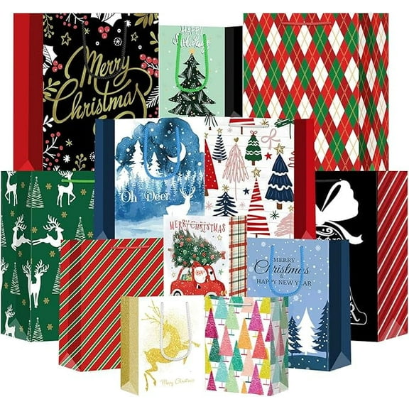 50 Pcs Christmas Tree Shape Gift Bags Goodie Bags for Candy Cookies ...