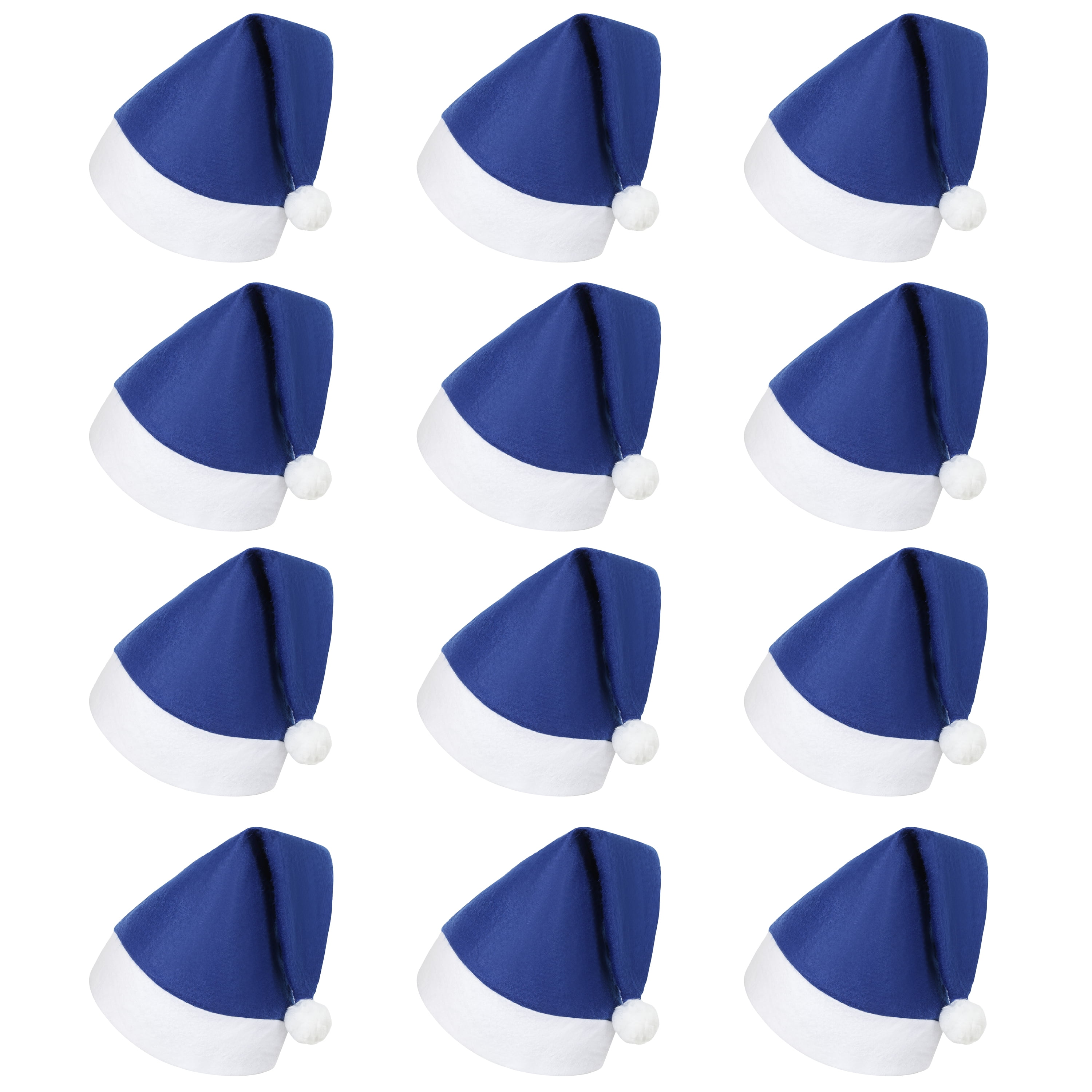 12 Pack Christmas Hats for Adults Bulk Santa Hats for Adults