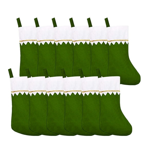 12 Pack Christmas Stockings Party Stockings Xmas Decoration Stockings Rustic Christmas Santa Stockings for Christmas Holidays Home Decorations