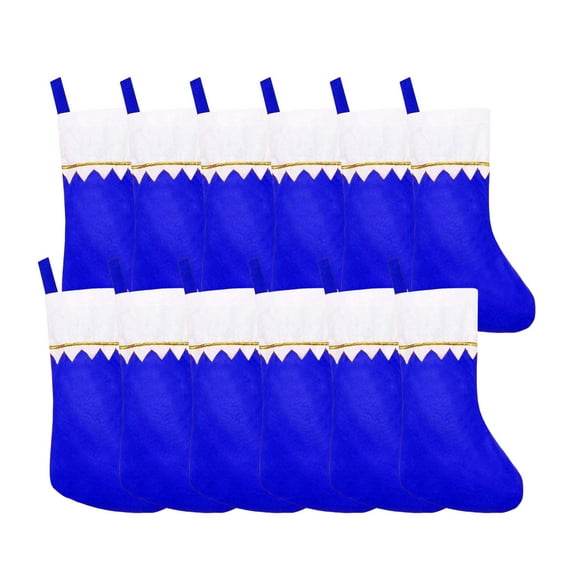 12 Pack Christmas Stockings Party Stockings Xmas Decoration Stockings Rustic Christmas Santa Stockings for Christmas Holidays Home Decorations