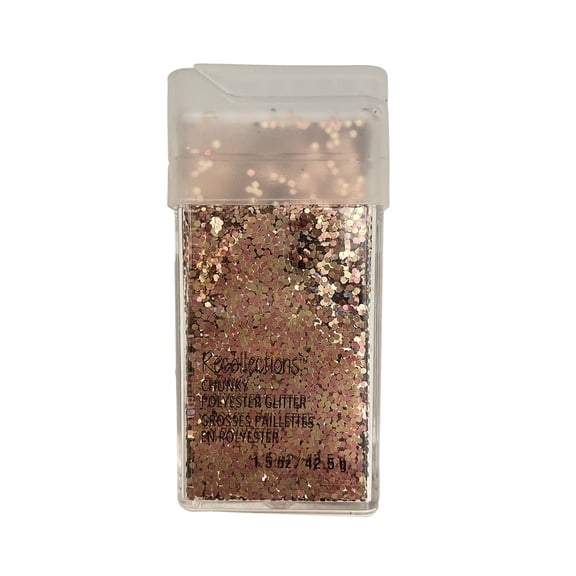 Recollections Chunky Champagne Rose Polyester Glitter, 12 Pack