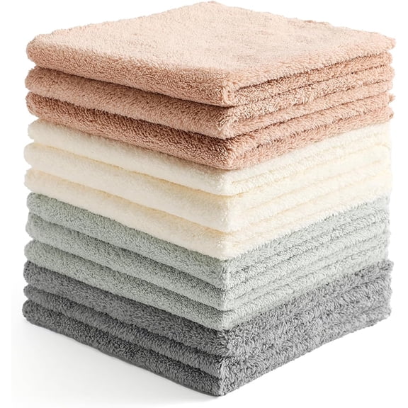 12 Pack Cleaning Cloth,Ultra Soft Absorbent Quick Drying Microfiber Cleaning rags,No scratches,Reusable,Washable,Lint Free Cleaning Towels for Kitchen,Window,Glass,car,11.8"11.8",(Multicolor)