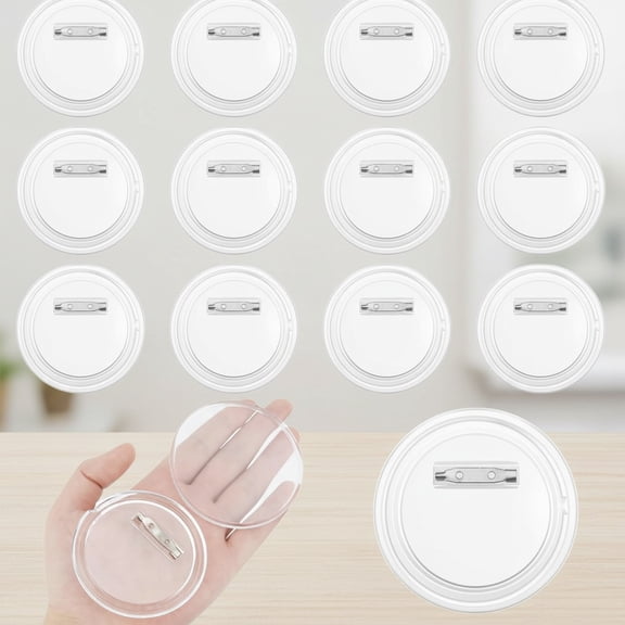 12 Pack Clear Acrylic Button Pins - DIY Custom Pins Badges, Blank Photo Buttons for Crafts, Badge Making, Personalized Gifts