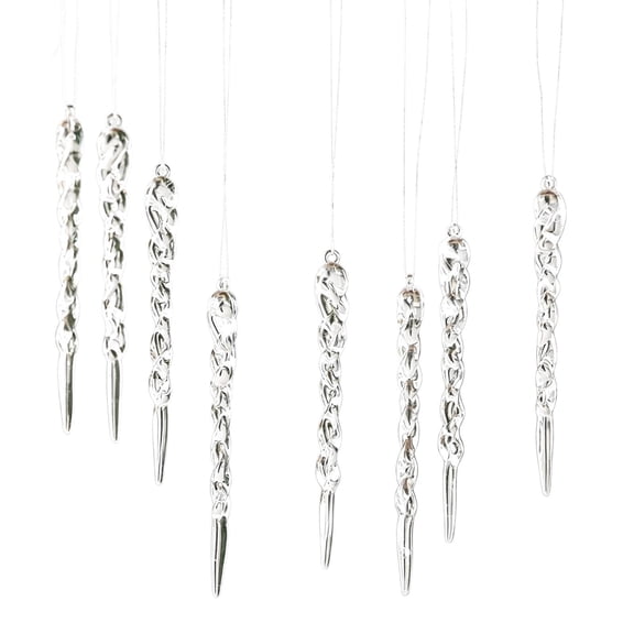 12 Pack Clear Christmas Icicle Ornaments, Transparent Ice Drop Hanging Decorations for Christmas Tree, Winter Holiday Party Home Decor